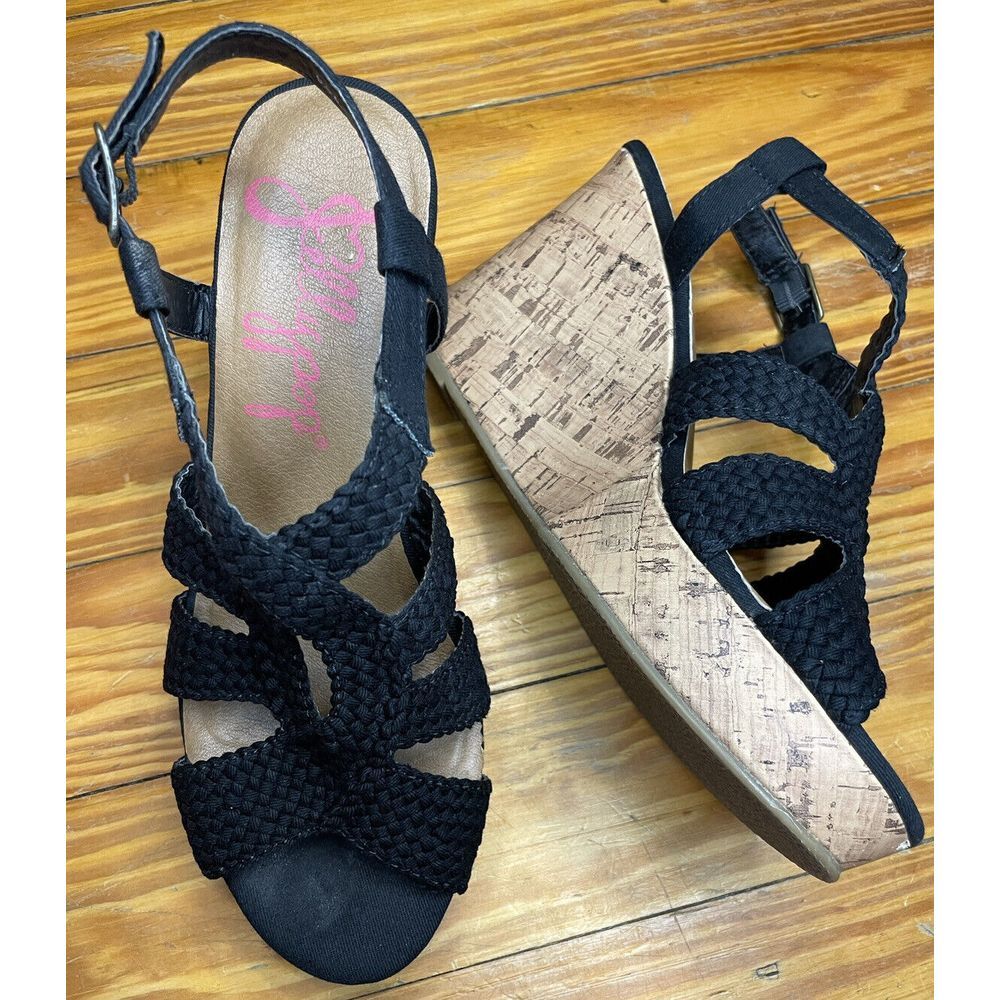 Jellypop Wedge Heels Sandals Black Size‎ 9.5